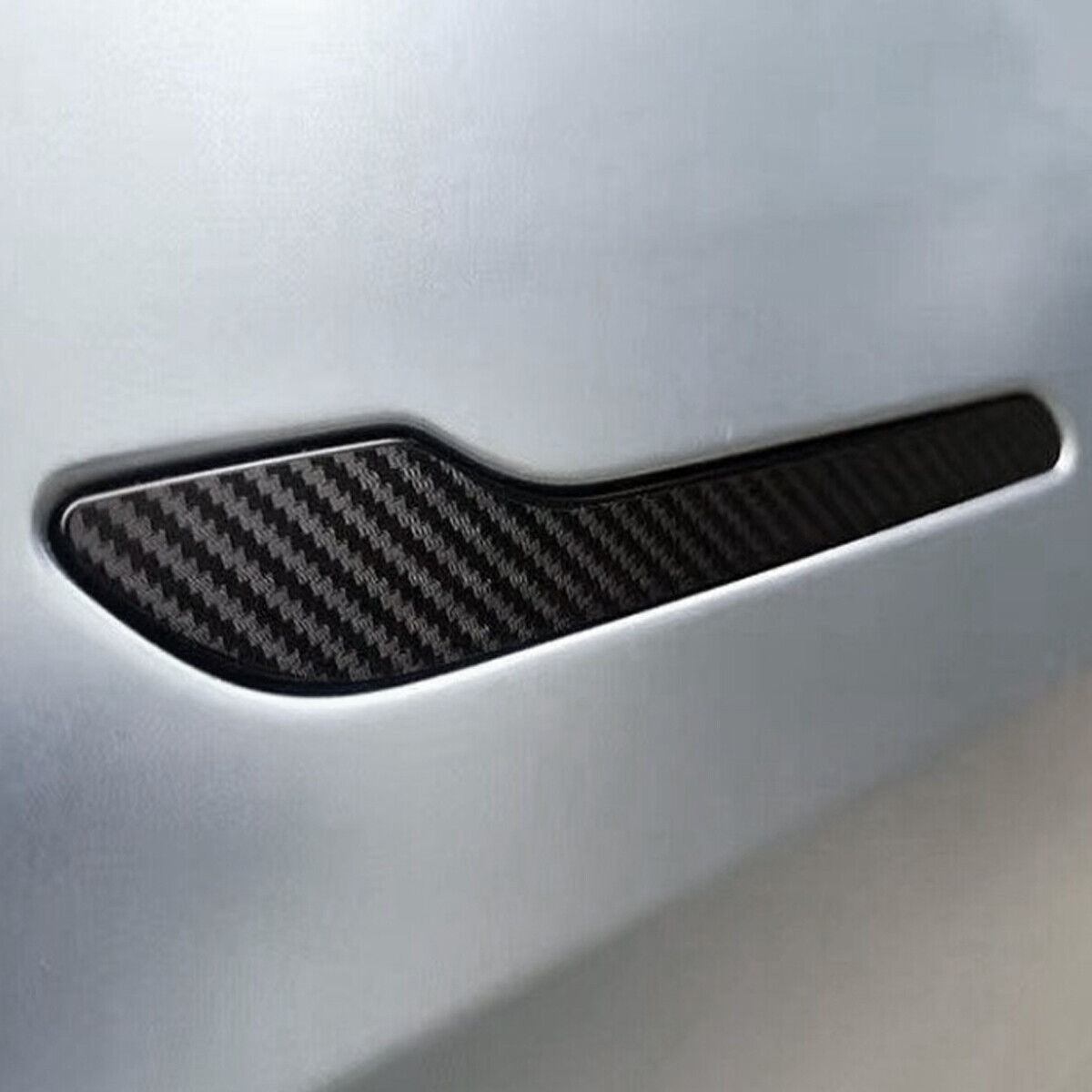 4-Piece Carbon Fiber Door Handle Trim Covers for Model 3 Y n