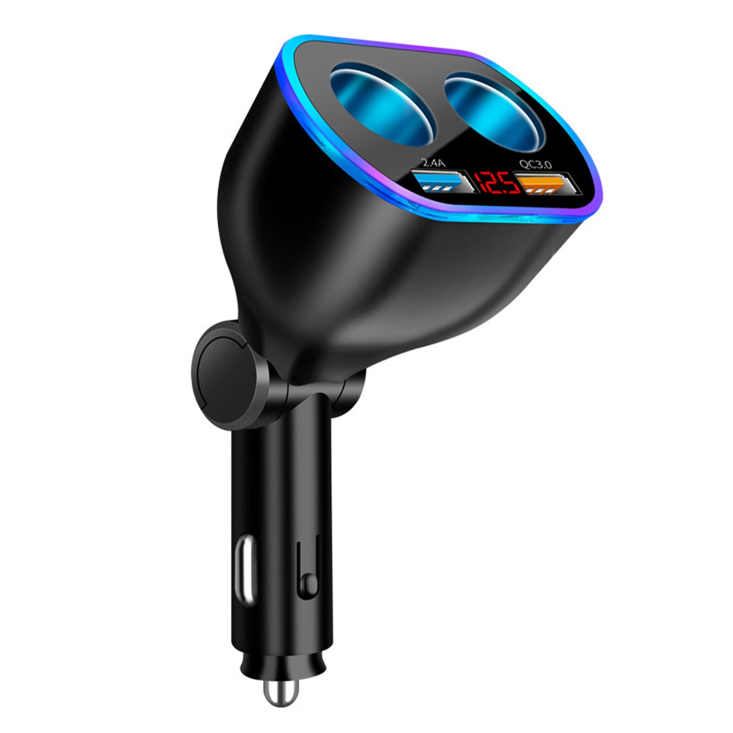 2Way 12V Dual USB In Car Charger Socket Cigarette Lighter Splitter Power Adapter