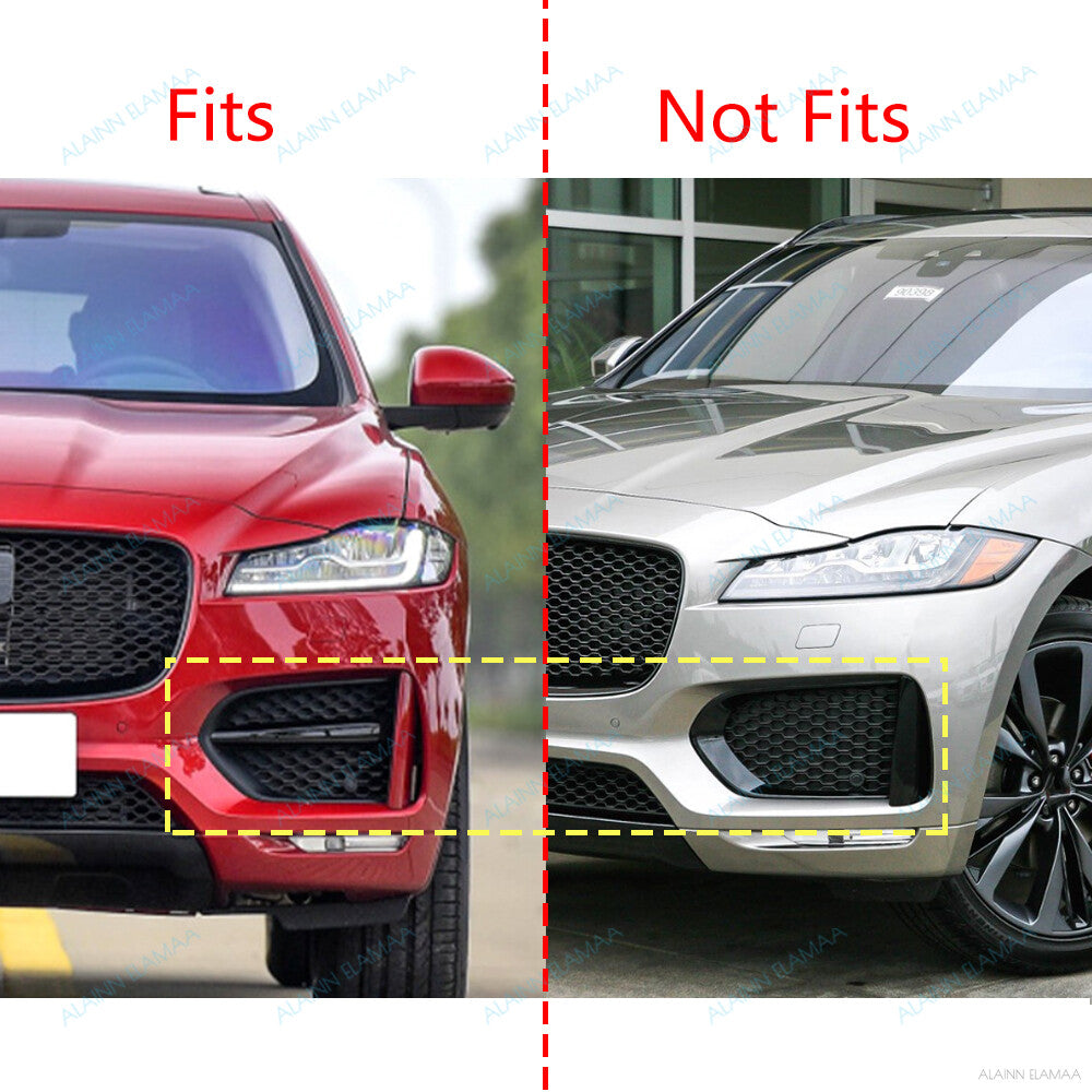Front Bumper Grille Cover Trim for Jaguar F-PACE 2017-20,Glossy Black,Left Q