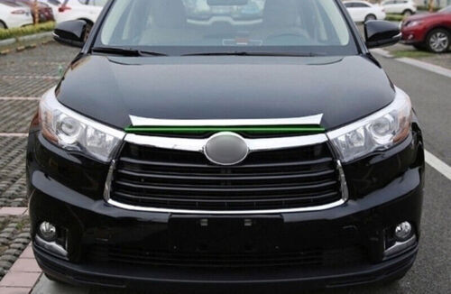 for Toyota Highlander 2014-2019 1pcs Front Engine Hood Grille Chrome Strip Trim