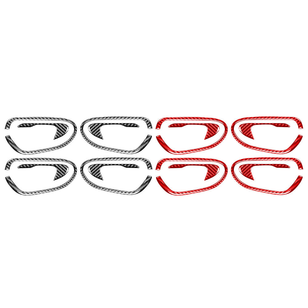 8Pcs Carbon Fiber Interior Door Handle Bowl Trim for Honda for Civic 8th Gen 2006-11