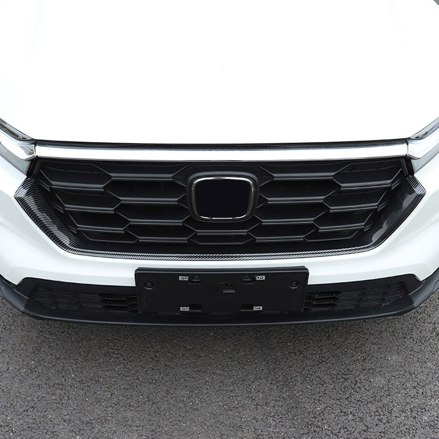 for Honda CR-V 2023-2024 Carbon ABS Front Bumper Grille Lower U Shape Trim Strip n