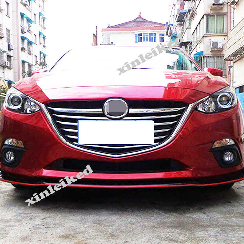 Chrome Front Bumper Grill Grille Decor Strips Trim for Mazda 3 Axela 2014-2016