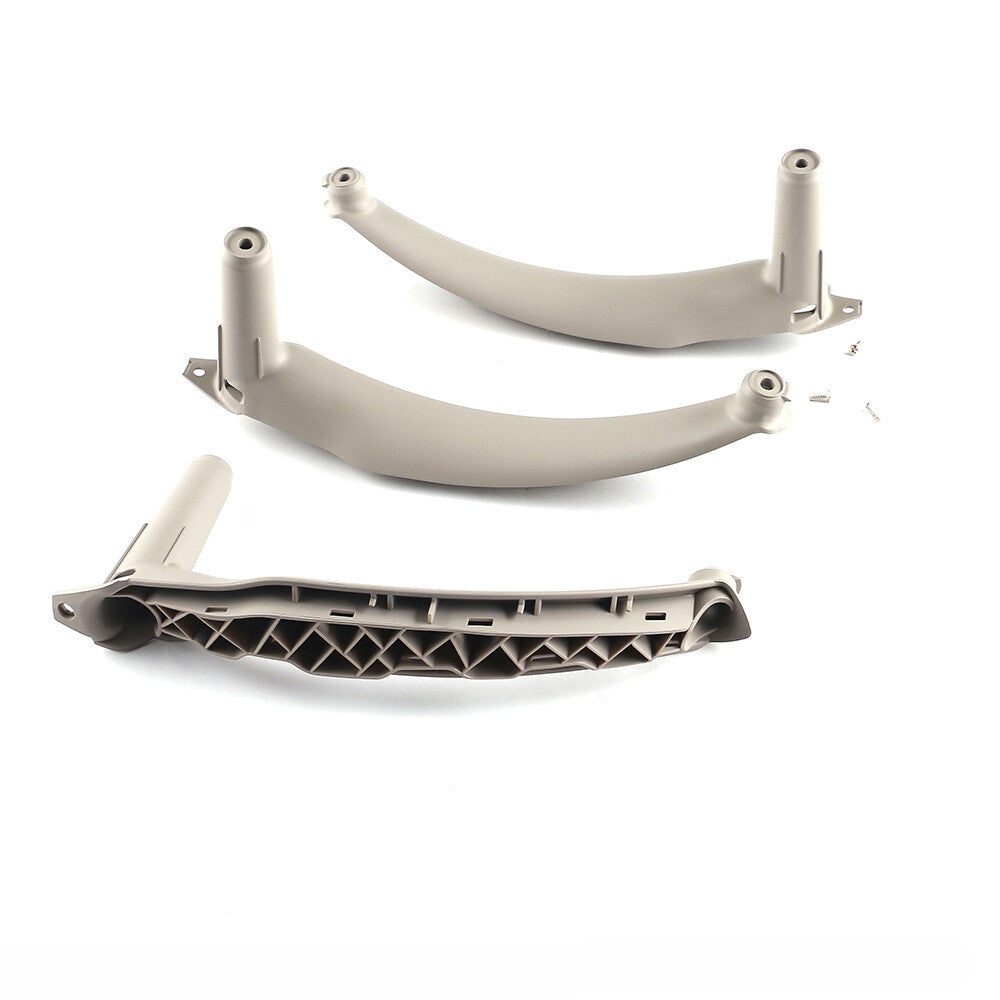 3pcs Inner Door Panel Handle Pull Trim Cover Gray Fit 2007-2013 for BMW E70 for X5 SAV Q