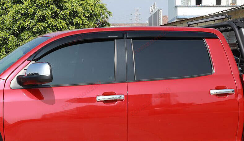 for Toyota Tundra 4-Door 2007-2021 Black Window Visor Vent Sun Shade Rain Guard