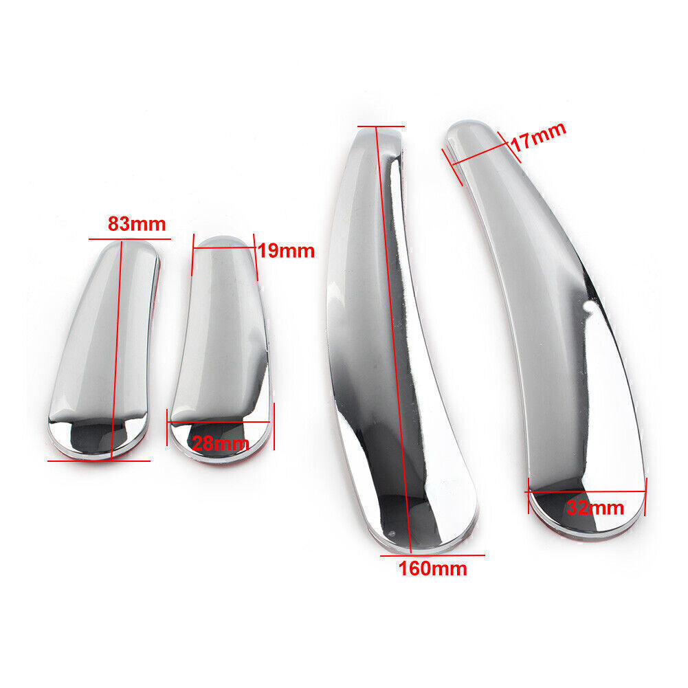 4x Chrome Curved Swingarm Frame Insert Set for Harley Softail Models 2008-up