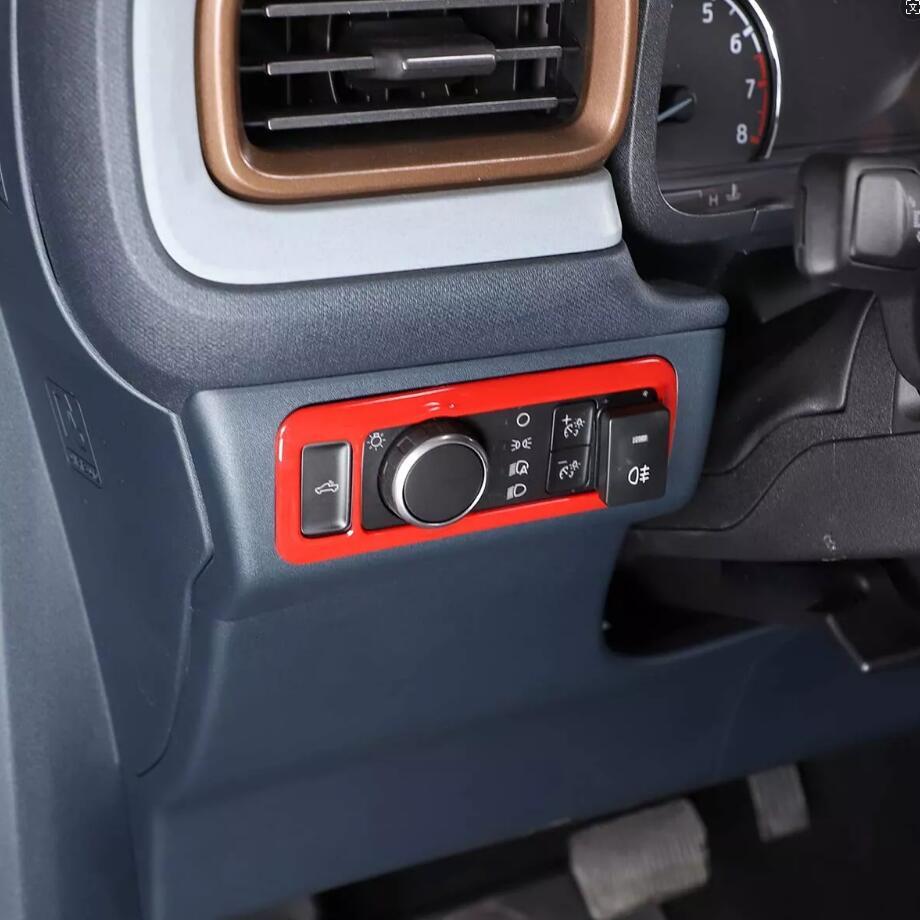 For 2022-2024 Maverick ABS Red Interior Headlight Switch Decor Cover Trim v