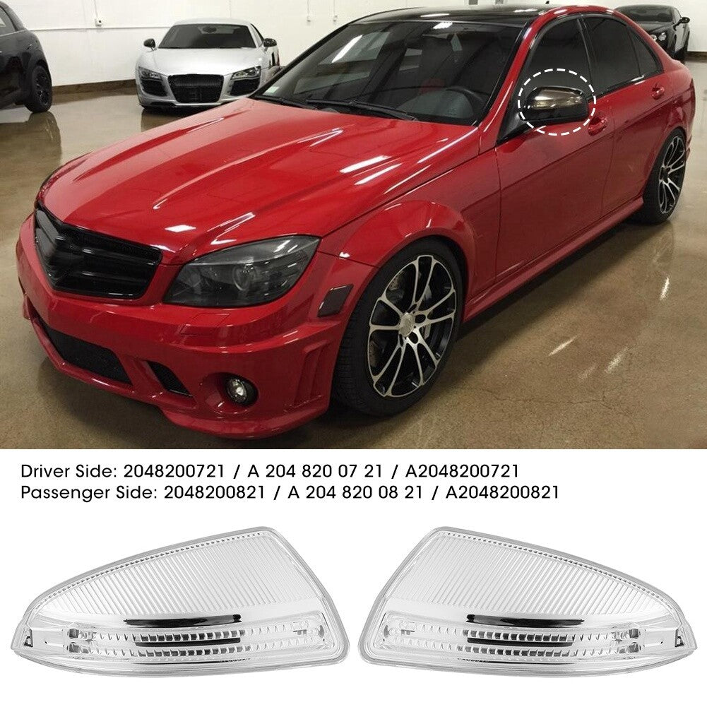 Side Mirror Turn Signal Light Fits for Benz C Class C250 C300 (Driver+Passenger