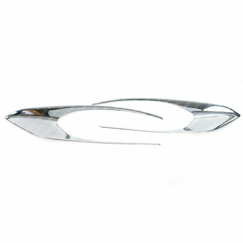 Pair ABS Mirror Chrome Front Fog Light Box Cover Trim for Peugeot 301 2017