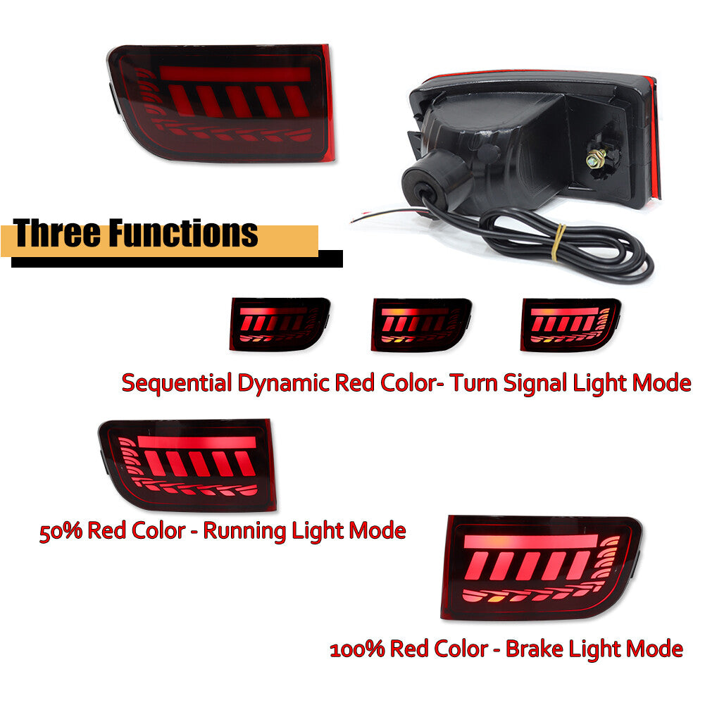 Red LED rear bumper brake light turn signal for 4Runner 03-05 Prado 02-09- v