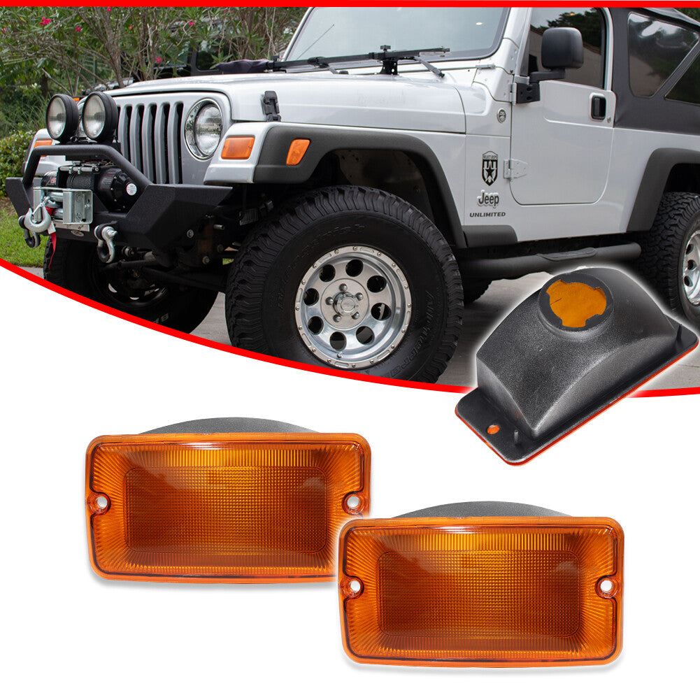 Amber front left turn signal lens for Jeep 1997-2006 for Wrangler (TJ)- v