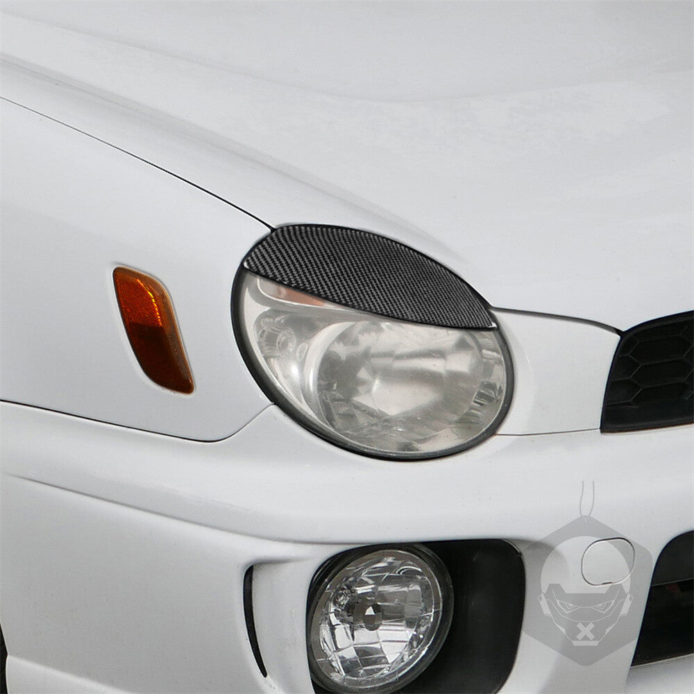 Carbon Fiber Headlight Eyelids Eyebrow Trim for Subaru Impreza WRX STI 2002-2003