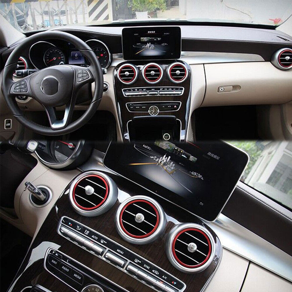 7-Piece Red Interior Vent Socket Cover Trim for Mercedes-Benz C-Class W205