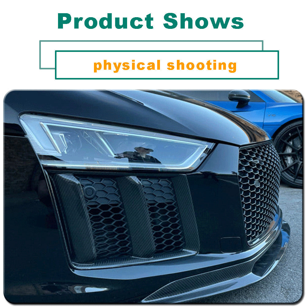 Fit for Audi R8 2016-2018 DRY CARBON Front Side Air Vent Covers Trim Grille Fins