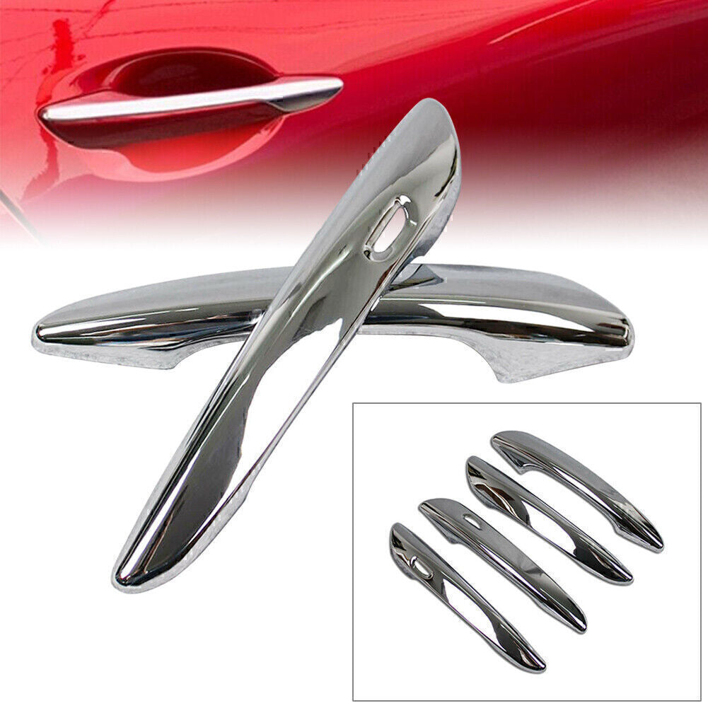 4X Chrome Car Door Handle Cover Trims ABS For 2019 2020 for Mazda 3 Sedan