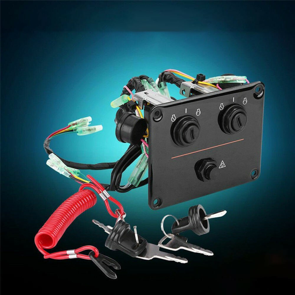 Dual Keys Outboard Key Switch Panel for Yamaha Outboard Assembly6K1-82570-13-00 Q