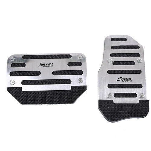 2X Silver Universal Car Non-Slip Automatic Pedal Brake Gas Pedal Cover for 1 set