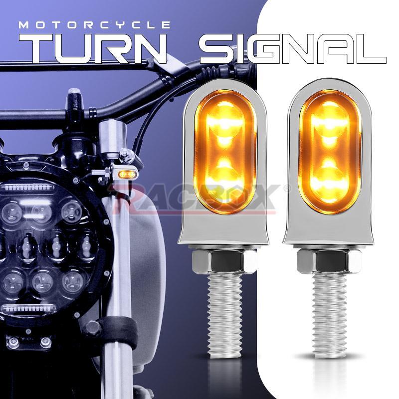 2X Chrome Motorcycle LED Turn Signals Indicator Blinker Light for Suzuki for Honda
