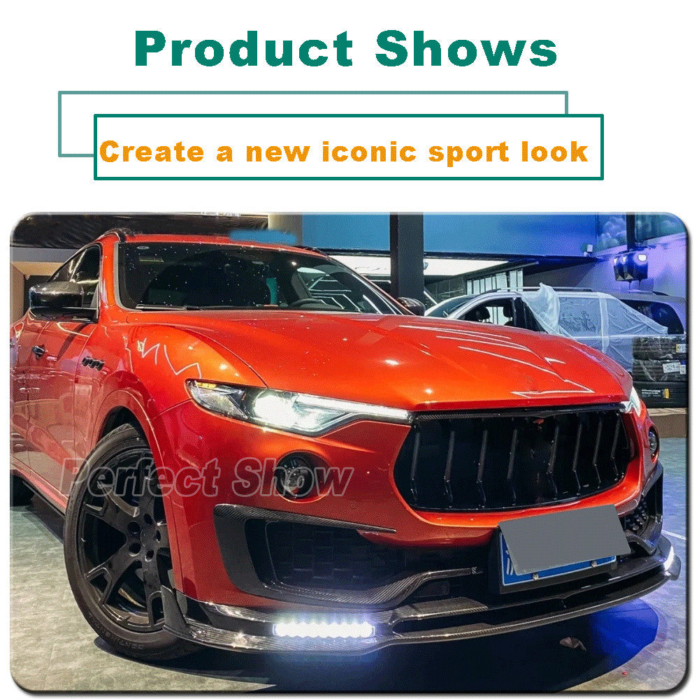 Fit for Maserati for Levante 2016-2020 Real Carbon Fiber Front Bumper Lip Spoiler