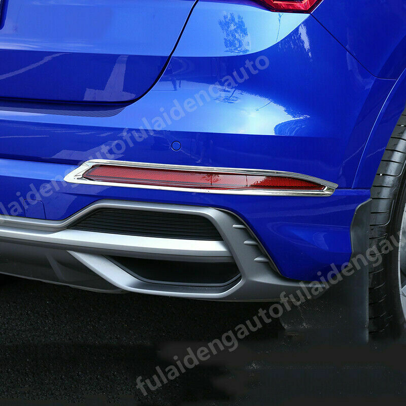 for Audi Q3 2019 2020 2021 ABS Chrome Rear Fog Light Lamp Decor Covers Trim 2P