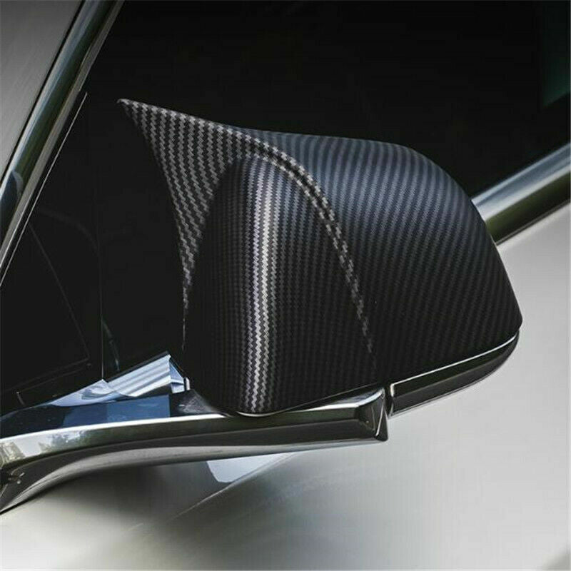 for Tesla Model 3 2017-23 Carbon Fiber Ox Horn Rear View Side Mirror Cover trim