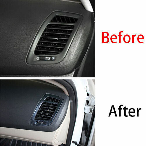 Inner LR AC Air Outlet Vent Cover Trim for Kia K5 Optima 2011-15 Carbon Fiber