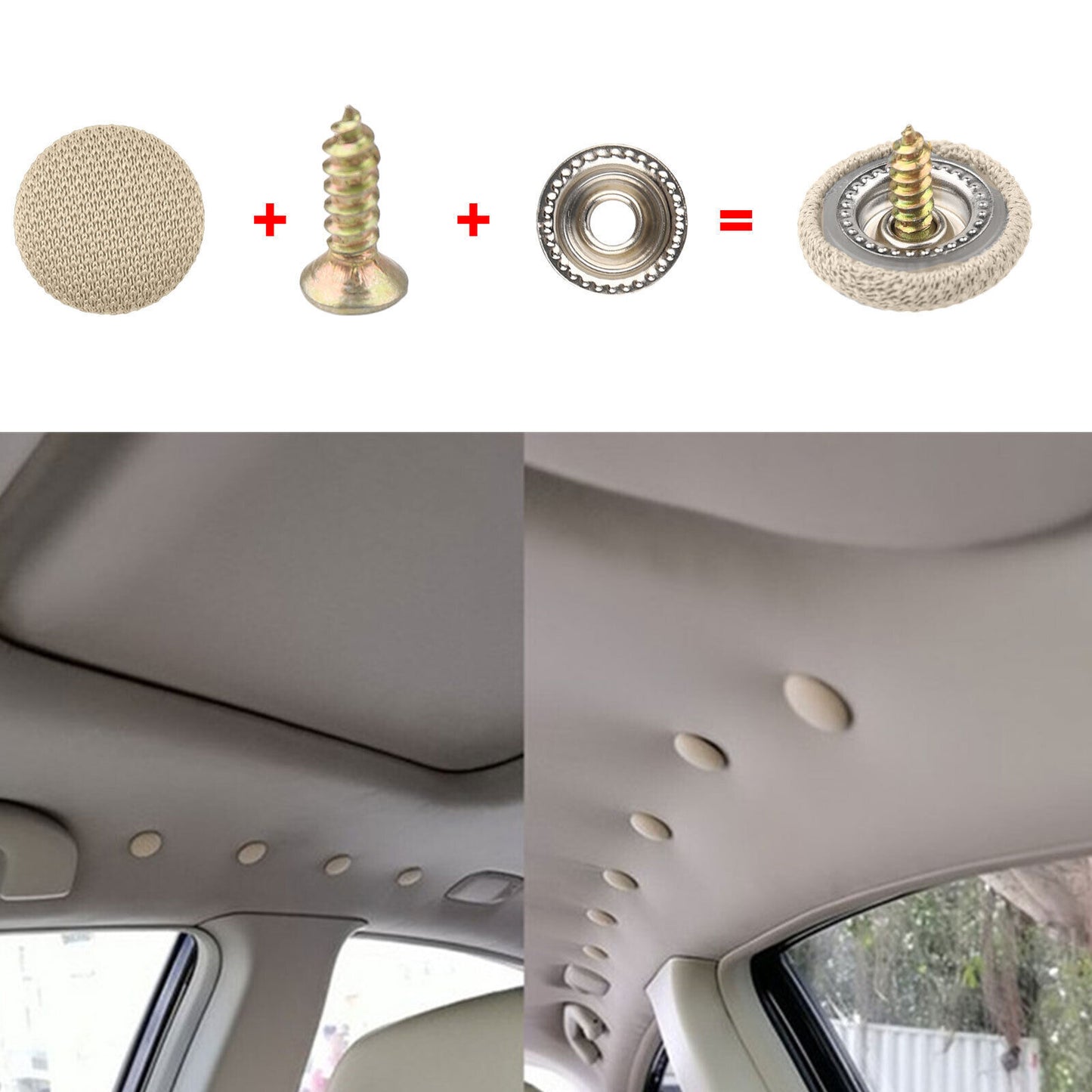 60Pcs Car Roof Liner Ceiling Repair Buckle Sagging Headliner Pins Rivet Snaps C