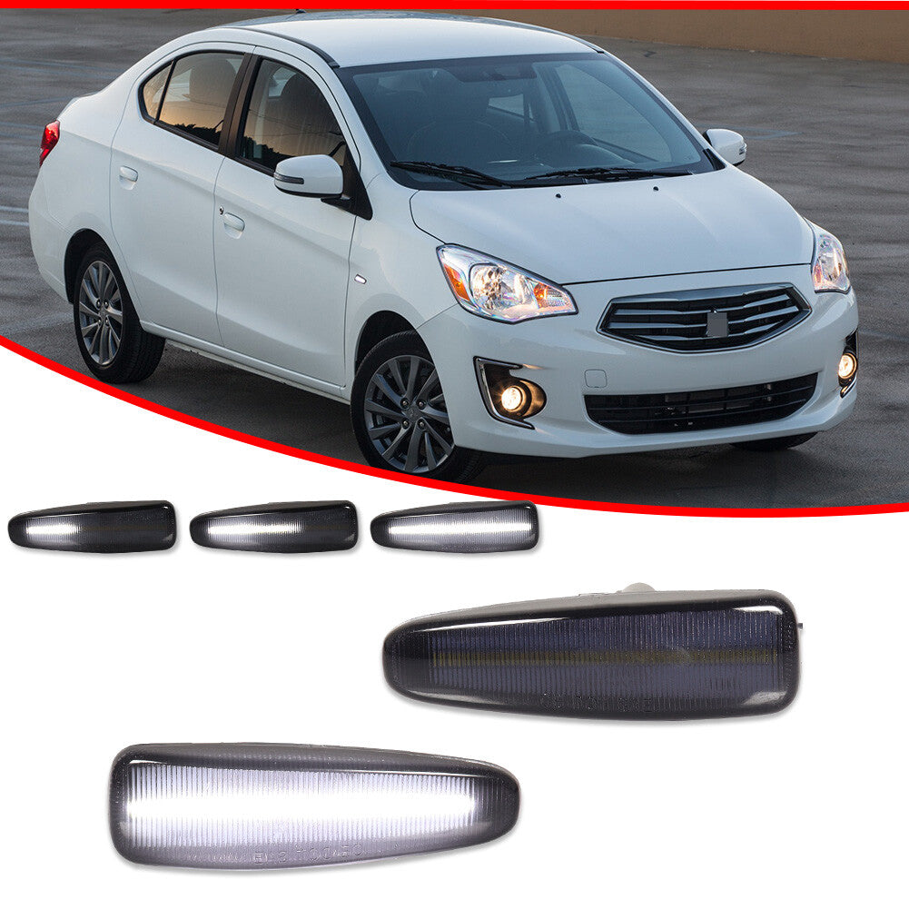 Smoked white LED side marker signal light suitable for Lancer Evo X Mirage- v