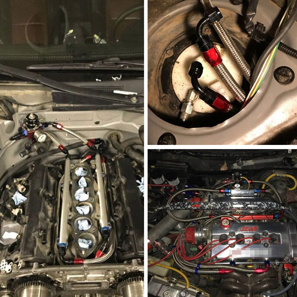 Braided AN10-10AN 3M Oil/Gas/Fuel Hose End Fittings, Hose Separator Clamp Kit