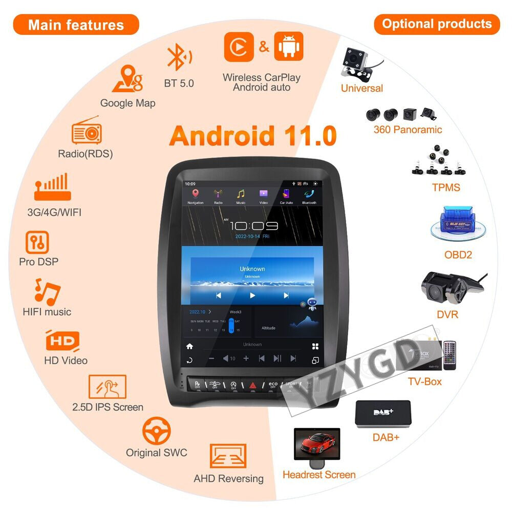 for Dodge Durango 2014-2021 Android Carplay Car Radio Stereo Receiver Screen