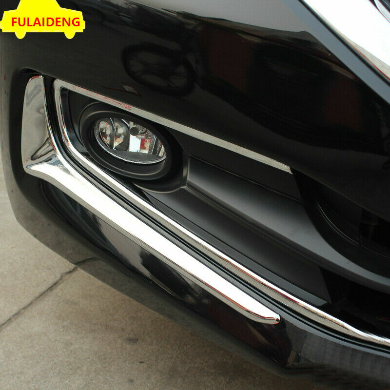 2P for Honda Accord 2014-2015 ABS Chrome Front Fog light Lamp Eyebrow Cover Trim