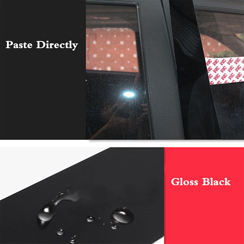 for Hyundai Kona 2018-2022 6pc Black Pillar Posts Set Door Trim Piano Cover Kit