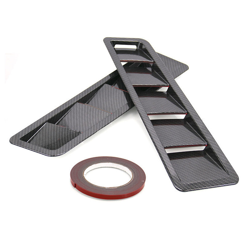1Pair Car Carbon Fiber Exterior Decoration Hood Sticker Side Air Flow Vent Cover