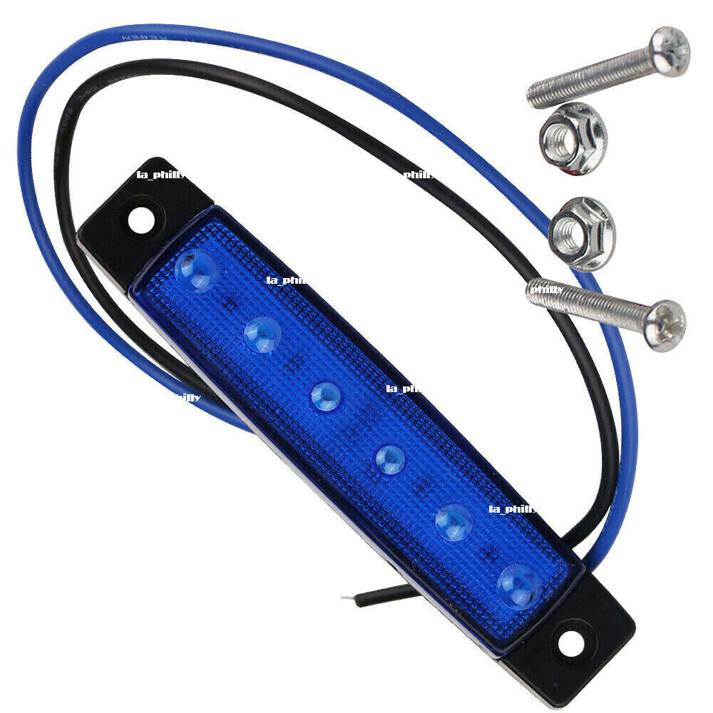 10Pcs 24V 6LED Side Marker Indicators Lights Lamps Truck Trailer Bus Lorry-Blue Q