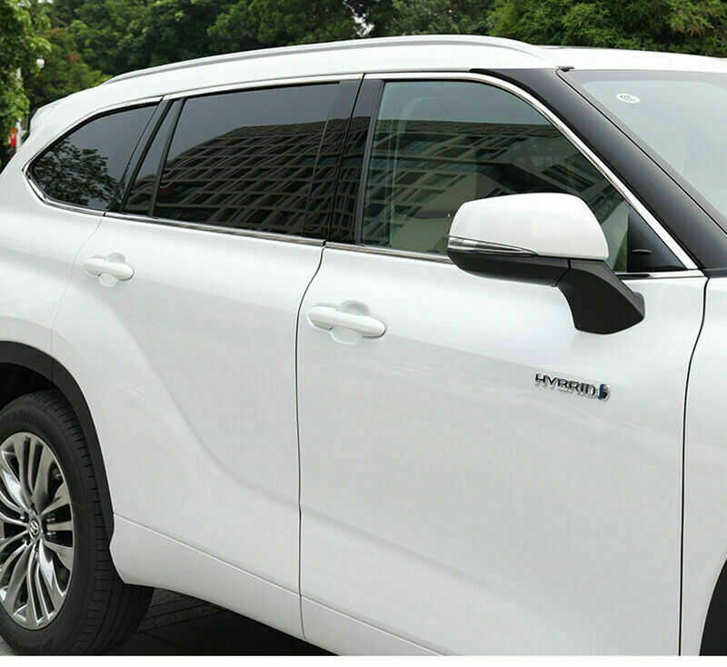 6P Chrome Steel Window Upper Sill Trim Strip Kit for Toyota Highlander 2020-2023