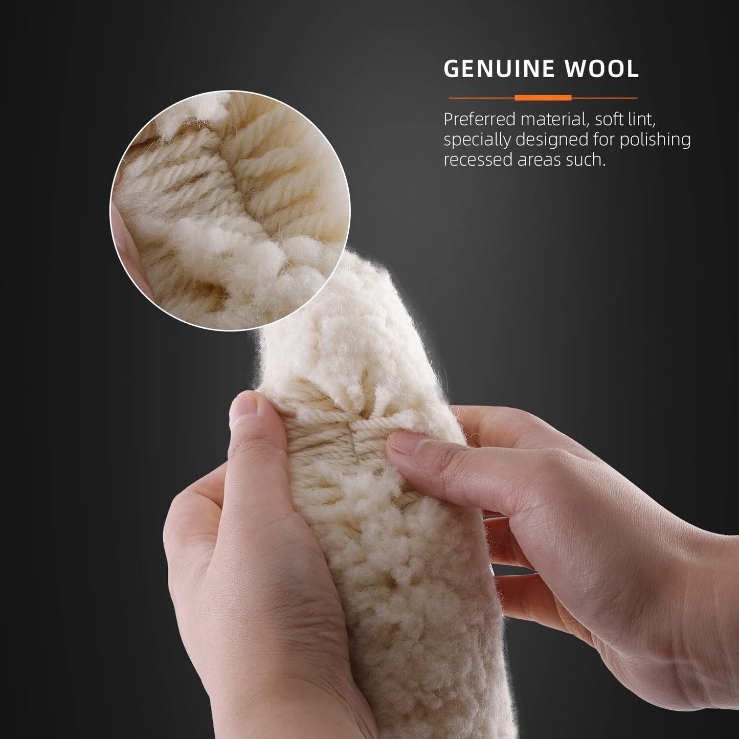 5-inch wool polishing pad, double-sided 5/8-11 thread double-cut polishing pad