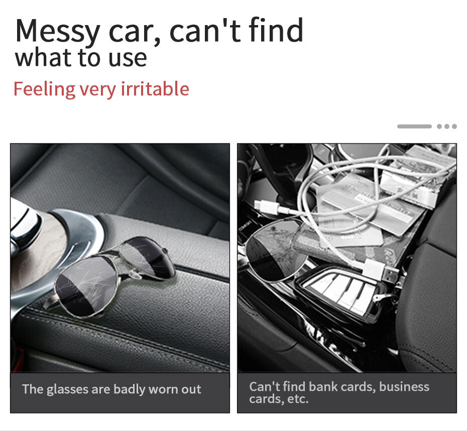 Car Sun Visor Organizer Sunglasses Holder Card Storage Pouch Black PU Leather