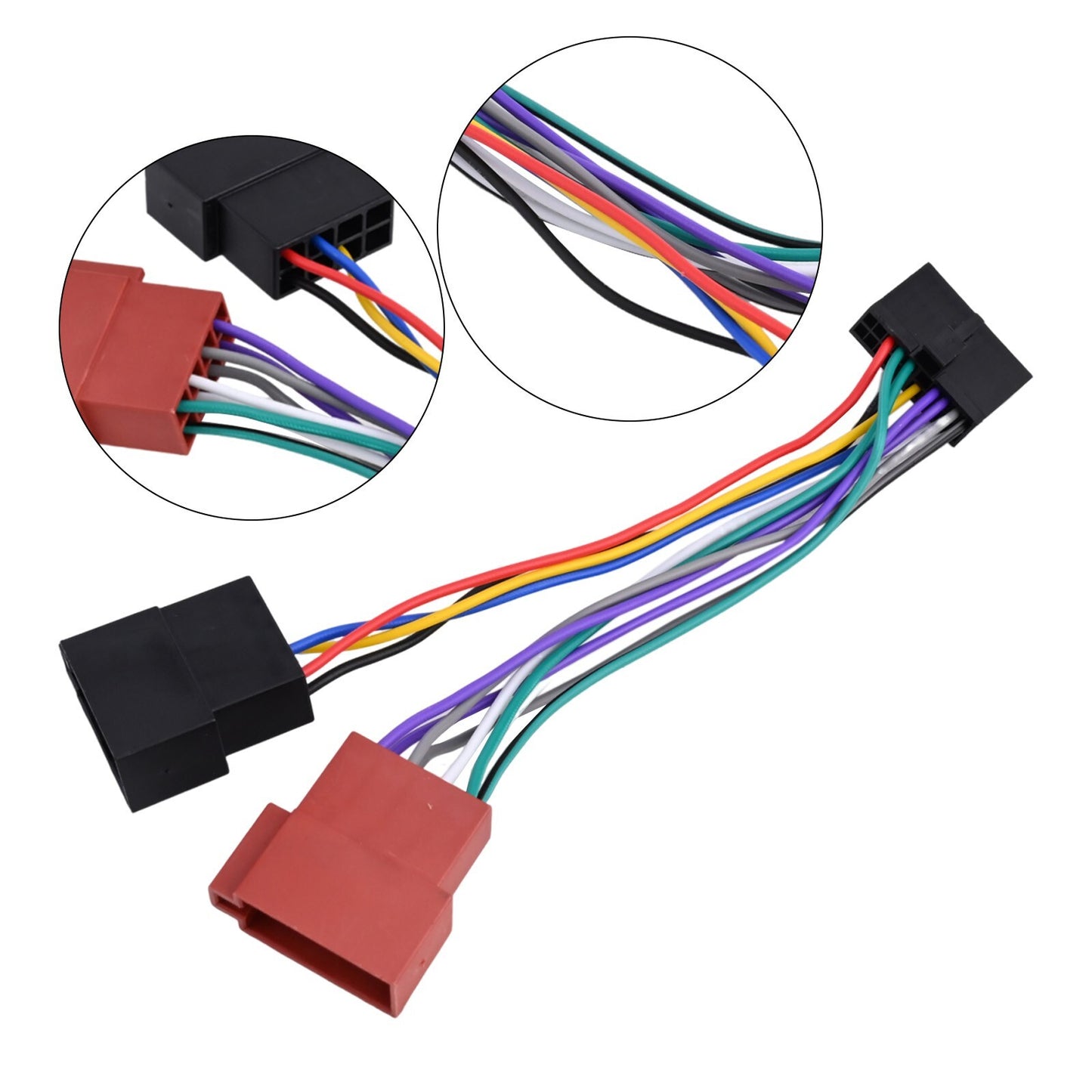 Easy-to-install car radio harness with 20-pin CD audio connector