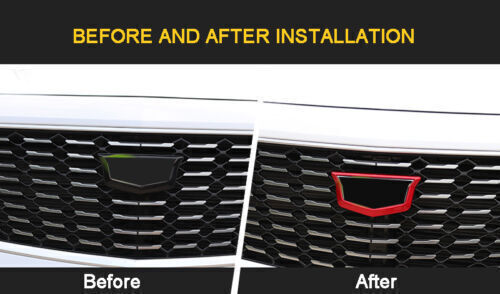 for Cadillac XT4 2019-2023 RED ABS Front Grille Mesh Logo Emblem Frame Trim 1X