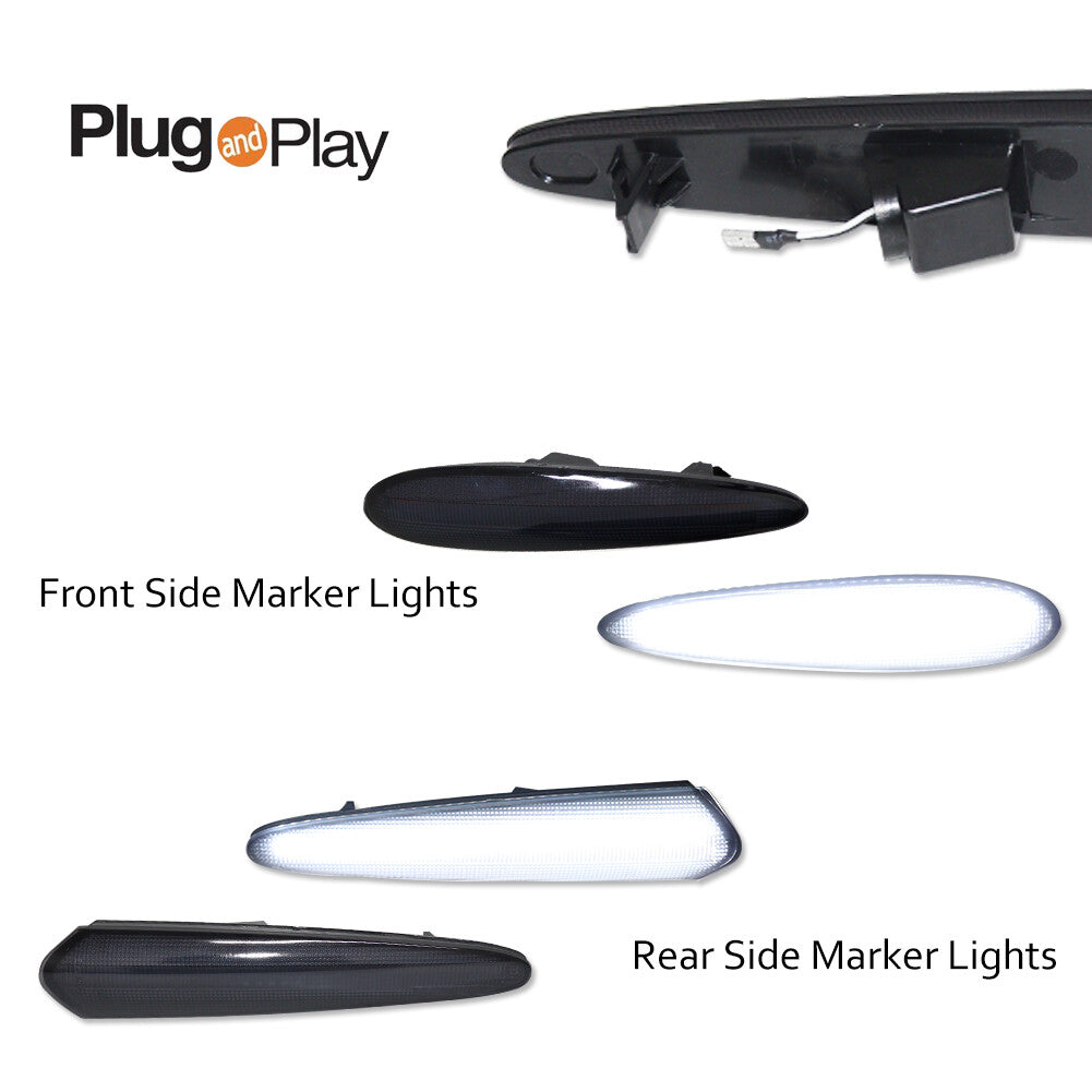 White LED front and rear bumper side marker indicator lights suitable for Maxima from 00-03- v
