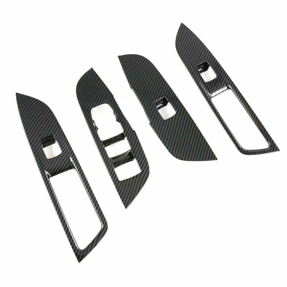 Carbon Fiber 4PCS Window Switch Panel Cover Trim for Chevrolet Blazer 2019-2022