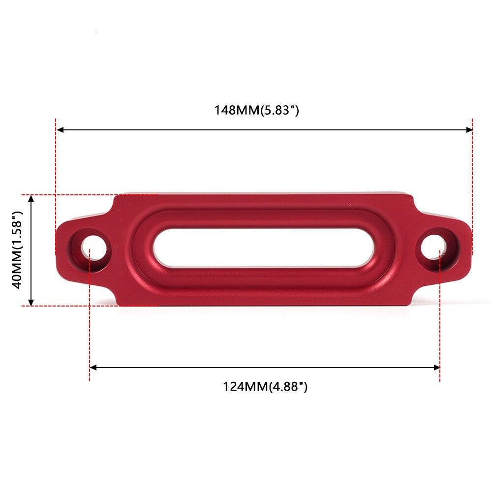 4.8 Universal ATV UTV Hawse Fairlead Winch Synthetic Rope Bolt Pattern red Q