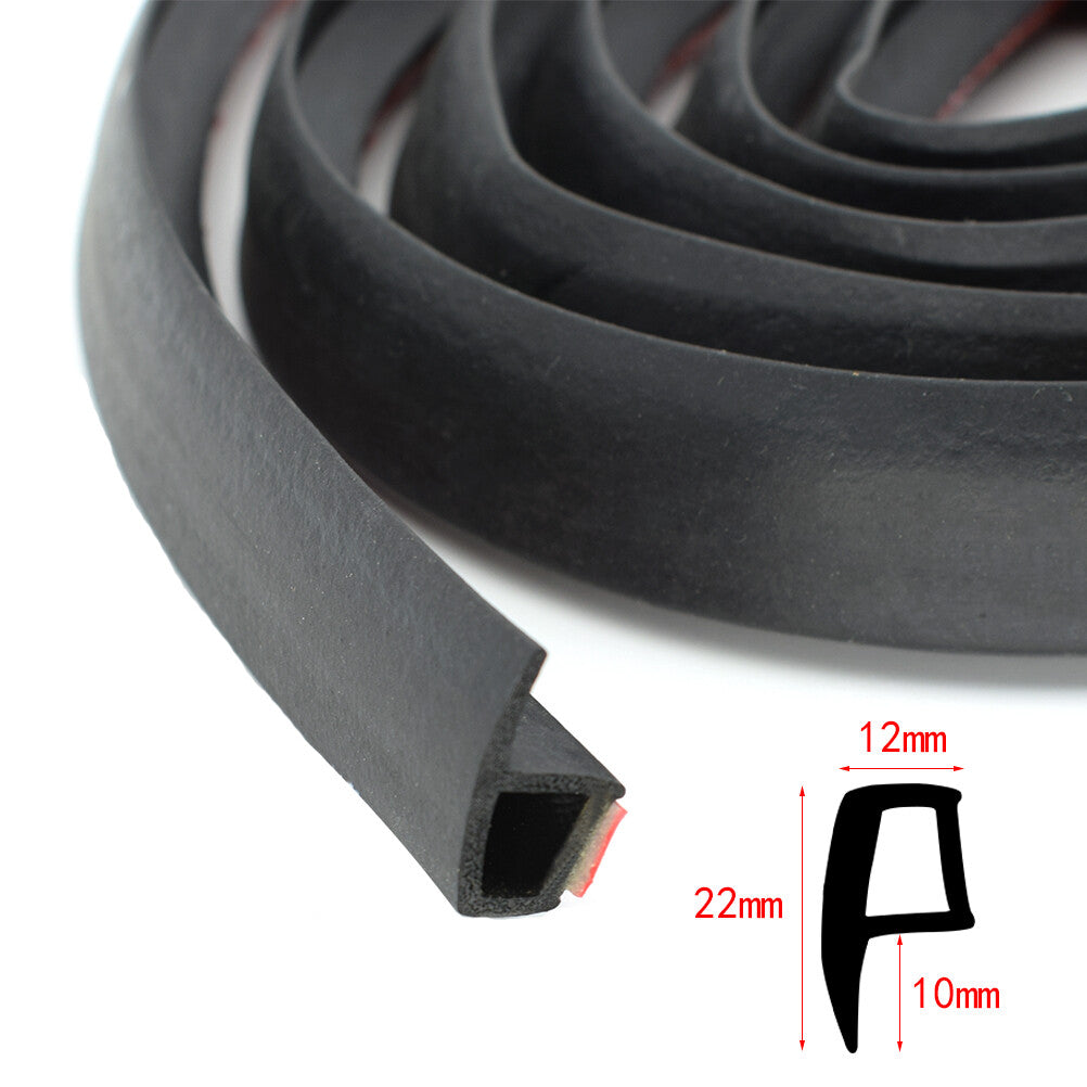 P-Shape Rubber Seal Hollow Universal Car Door Panel Strip Weatherstrip Rainproof