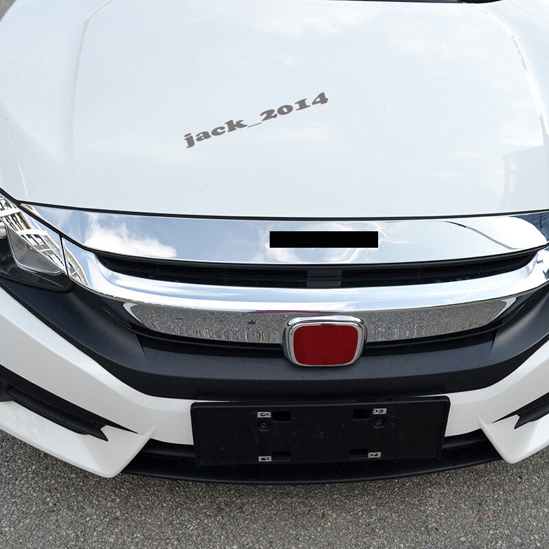 Stainless Front Hood Molding Cover Trim for Honda for Civic 10th 2016 2017 2018-2021