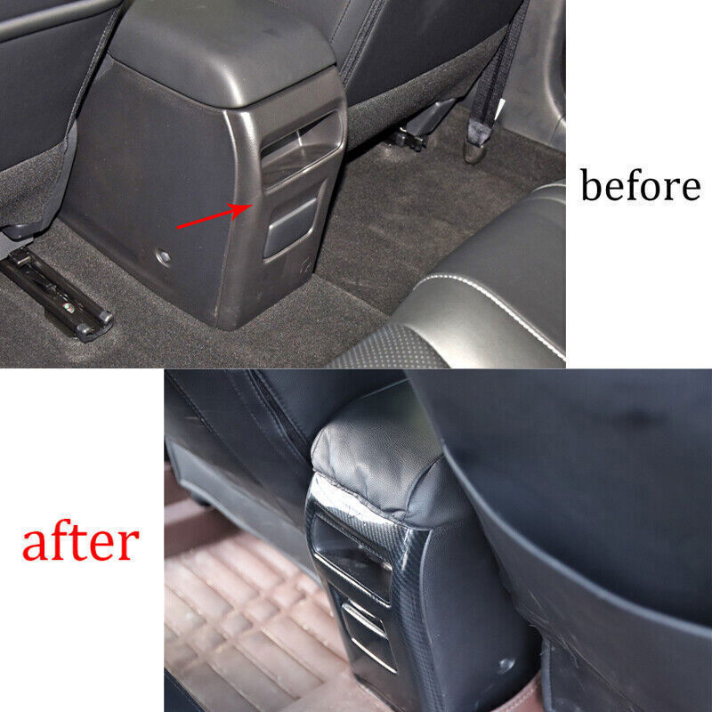 Car Rear Air Outlet Vent Frame Trim Fit for Nissan Sentra 2013-2019 Carbon Fiber