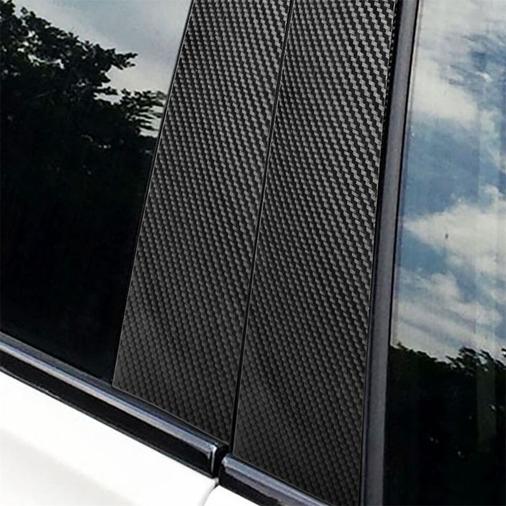 6¡ÁCarbon Fiber Door Window Pillar Posts Panel Trim for Benz E Class W213 2017-19