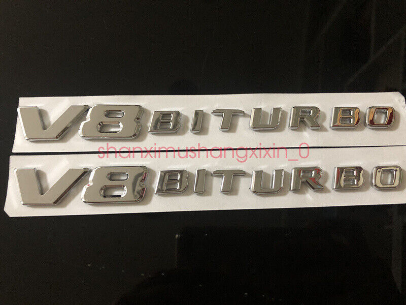 AMG C63 E63 G63 CLS63 ML63 SL63 2x V8 Biturbo AMG Chrom Emblem Logo