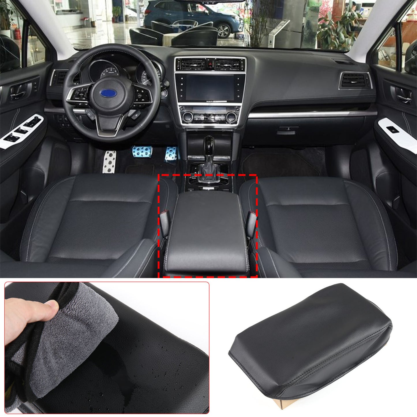 PU leather car center console armrest cover for 2015-2020 for Subaru Inlander models. n