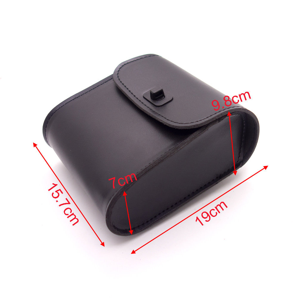 Universal Motorcycle Black PU Leather Handlebar Sissy Bar Saddlebag Tool bag Q