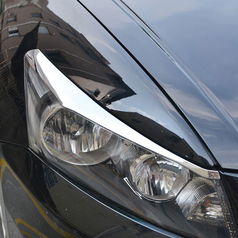 Fit for Honda Accord 2008-2012 Chrome Front Headlight Lamp Eyebrow Molding Trim